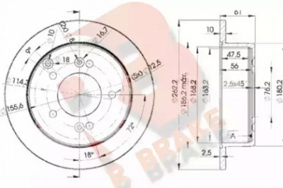 R BRAKE 78rbd22905 -  Тормозной диск
